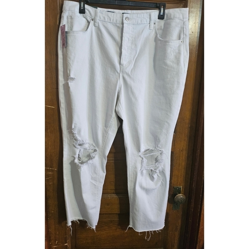 Wild Fable Super High Rise Slim Straight White Jeans